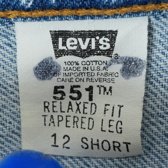 Vtg Levis 551 Jeans 12S (31x28.5) Relaxed Fit Tapered Leg High Rise 1995 USA - Picture 9 of 14